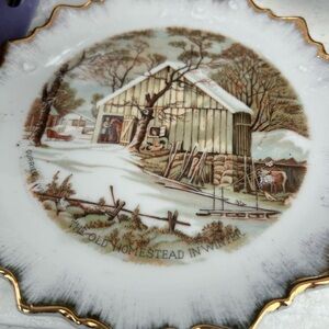 Vintage Homestead Scene Decorative Plate